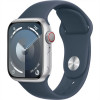 Apple Watch Series 9 GPS + Cellular 45mm Silver Aluminum Case w. Storm Blue Sport Band - S/M (MRMG3) - зображення 1