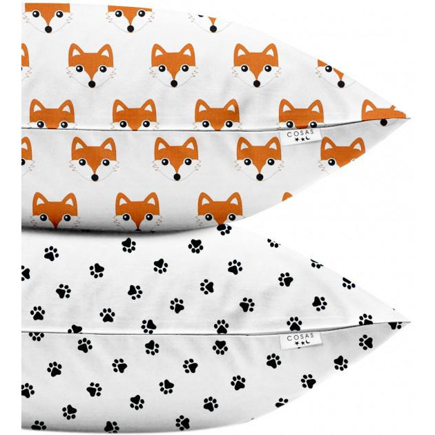 COSAS Набор наволочек Бязь Set Pillow Fox Paws 40х60 см 2 шт Белый (4822052024966) - зображення 1
