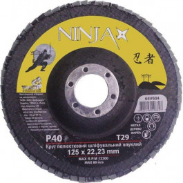 Virok Круг лепестковый шлифовальный выпуклый NINJA Т29, 125х22 мм, Р40, 65V604