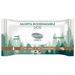 Inodorina Влажные салфетки биоразлагаемые для собак  Green Illuminante с розмарином 30 шт (8031398252476)