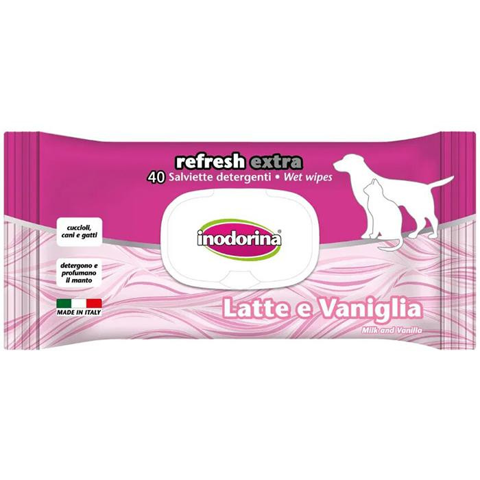 Inodorina Влажные салфетки  extra Latte e Vaniglia с молоком и ванилью 40 шт (8031398123608) - зображення 1