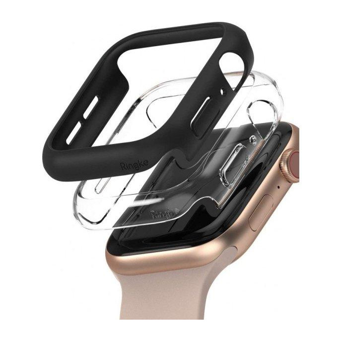 Ringke Защитная накладка  Slim Case для Apple Watch 4/5/6/SE 44 mm Matte Black/Clear (RCA4909) - зображення 1