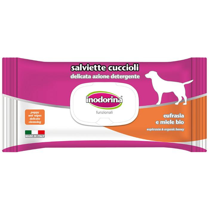 Inodorina Влажные салфетки для щенков  Cuccioli Euphrasia and organic honey с экстрактом очанки и органическог - зображення 1