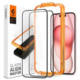 Spigen iPhone 15 Plus Alm Glass Fc 2-pack Black (AGL06886)