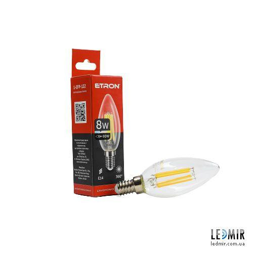 Etron LED Filament 1-EFP-122 С37 8W 4200K E14 - зображення 1