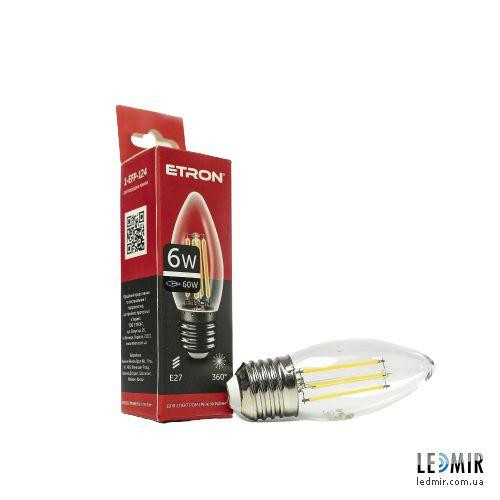 Etron LED Filament 1-EFP-124 С37 6W 4200K E27 - зображення 1