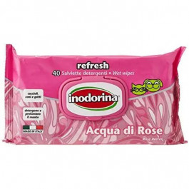 Inodorina Refresh Wipes For Dogs and Cats Acqua Rose Серветки для собак та котів з ароматом троянди 40 шт (803