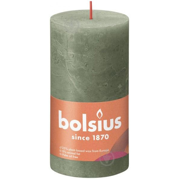 Bolsius Свічка Рустик стовпчик SHINE 130/68 олива (8717847146656) - зображення 1