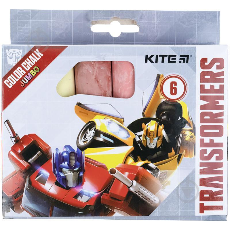 Kite Мел цветной Transformers 6 цветов Jumbo  TF21-073 - зображення 1