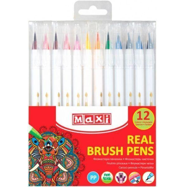Maxi Фломастеры-кисточки Real Brush 12 цветов (MX15232) - зображення 1