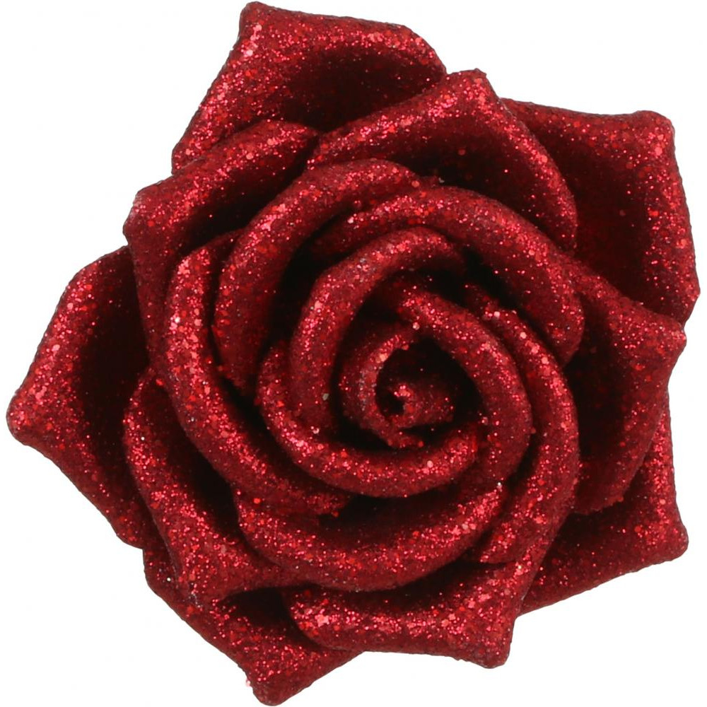 House of seasons Прикраса декоративне кліпса Роза червона 6x8 см, - зображення 1