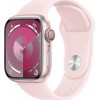 Apple Watch Series 9 GPS + Cellular 41mm Pink Alu. Case w. Light Pink Sport Band - S/M (MRHY3) - зображення 1