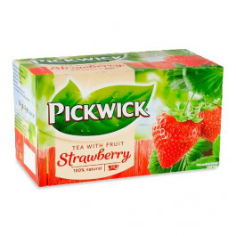 Pickwick Чай чорний  ароматизований зі шматочками полуниці, 20*1,5 г (8711000564363)