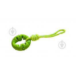 AnimAll Игрушка  GrizZzly для собак, кольцо с канатом, зеленое, 33x10 см (141277)