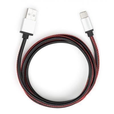 Vinga USB 2.0 AM to Type-C 1m pu leather black (VCPDCTCLS1BK) - зображення 1