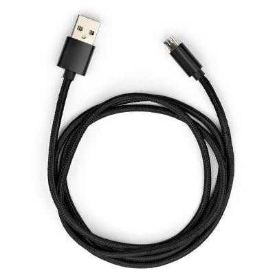 Vinga USB 2.0 AM to Micro 5P 1m nylon black (VCPDCMNB1BK) - зображення 1