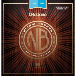 D'Addario Струны для акустической гитары NB1252BT Nickel Bronze Light Acoustic Guitar Strings 12/52 (daddario-