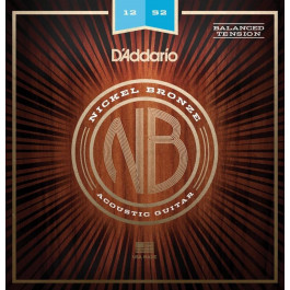   D'Addario Струны для акустической гитары NB1252BT Nickel Bronze Light Acoustic Guitar Strings 12/52 (daddario-