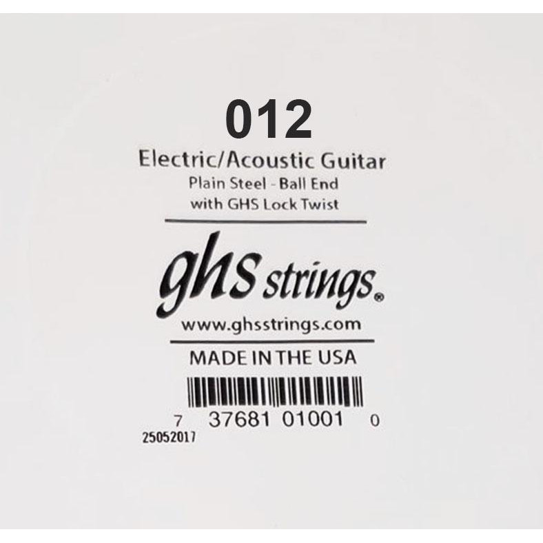 GHS Strings Струна GHS 012 Plain Steel Ball End Single Guitar String .012 - зображення 1