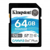 Kingston 64 GB SDXC class 10 UHS-I U3 Canvas Go! Plus SDG3/64GB - зображення 1