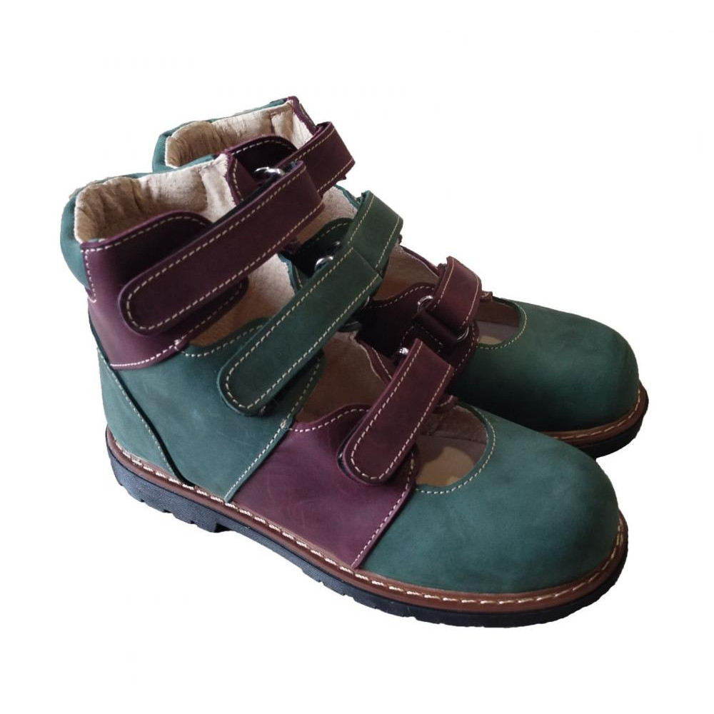 Foot Care Дитячі ортопедичні туфлі з супінатором  FC-114 розмір 29 зелено-бордові - зображення 1