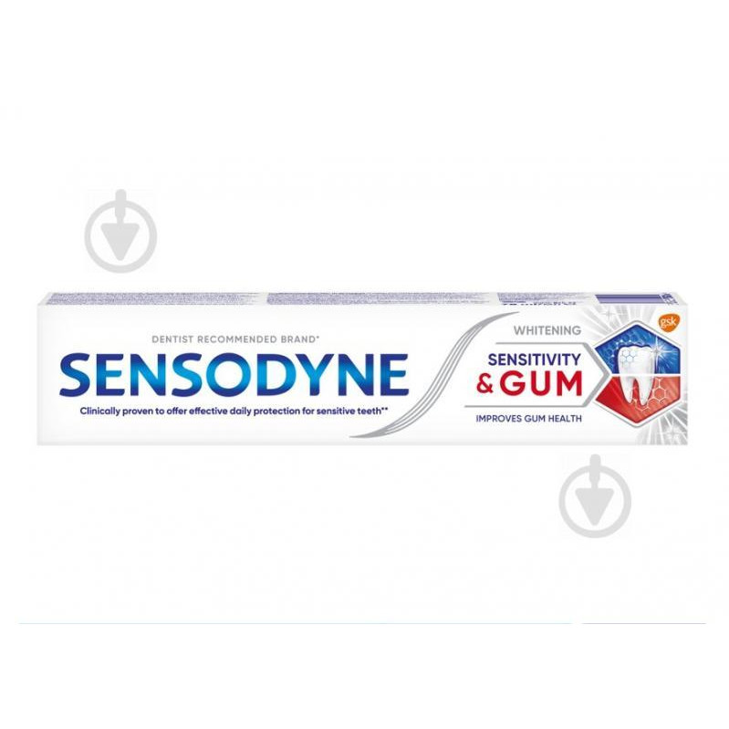 Sensodyne Зубная паста  Чувствительность зубов и защита десен Отбеливающая 75 мл (5054563050816) - зображення 1