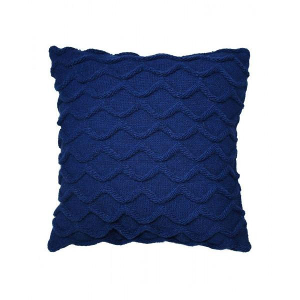 Прованс Подушка в'язана декоративна Хвилі  синя 33х33 см (027422) - зображення 1