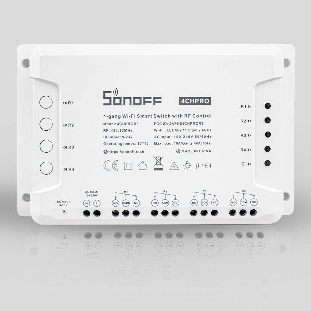 Sonoff Розумний 4-канальний перемикач Wi-Fi з RF 433 MHz (4CHPROR3) - зображення 1