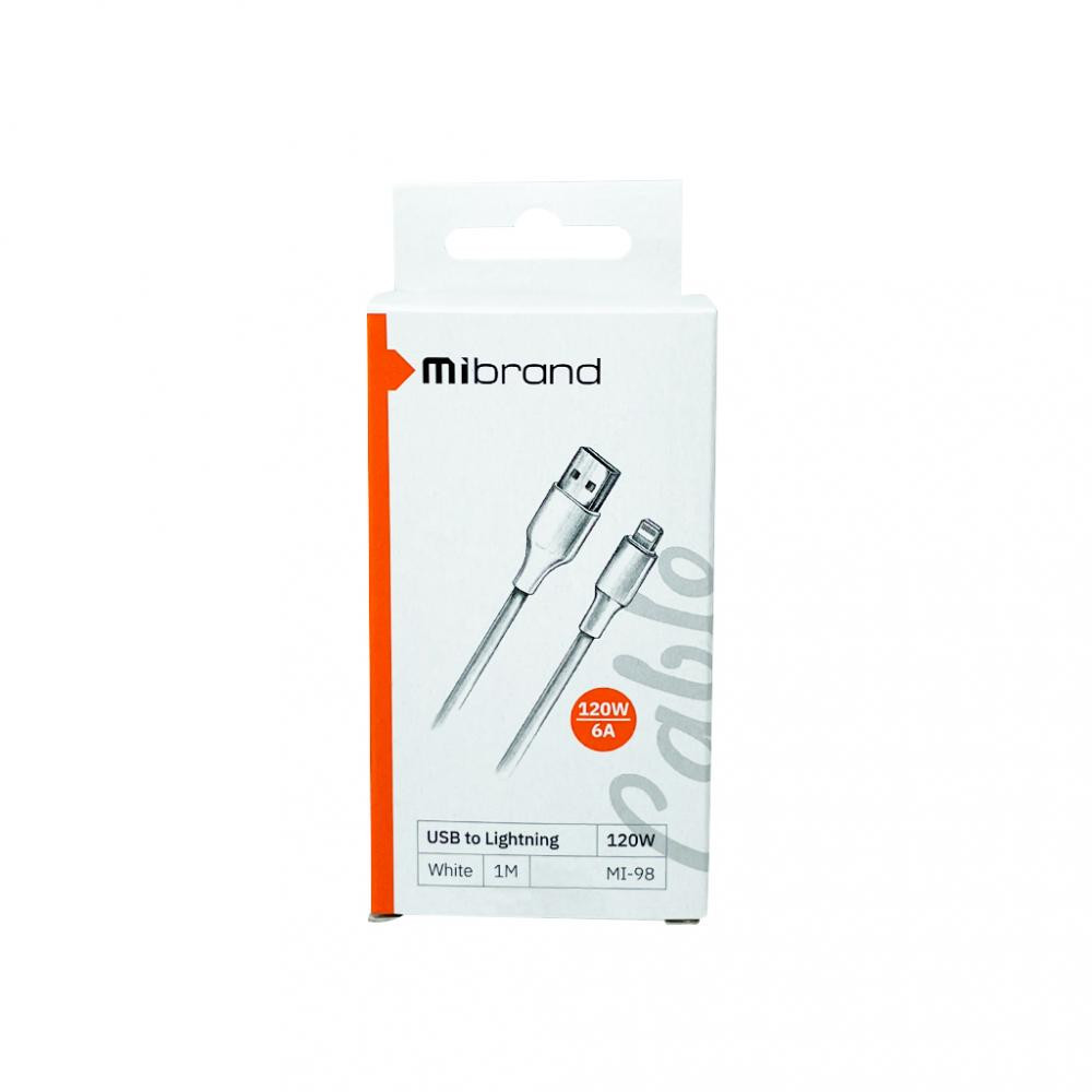 Mibrand MI-98 PVC Tube Cable USB-A to Lightning 120W 1m White (MIDC/98LW) - зображення 1