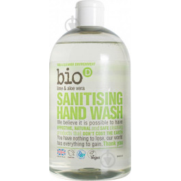 Bio-D Жидкое дезинфицирующее мыло  Sanitising Hand Wash Lime & Aloe Vera с эфирным маслом 500 мл (50349385