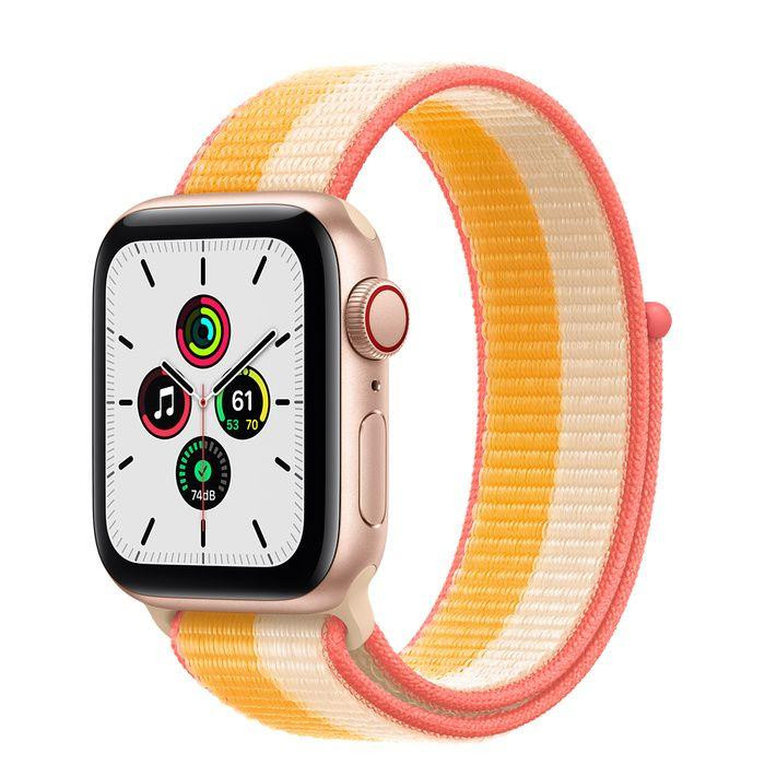 Apple Watch SE GPS + Cellular 40mm Gold Aluminum Case w. Maize/White S. Loop (MKQP3) - зображення 1