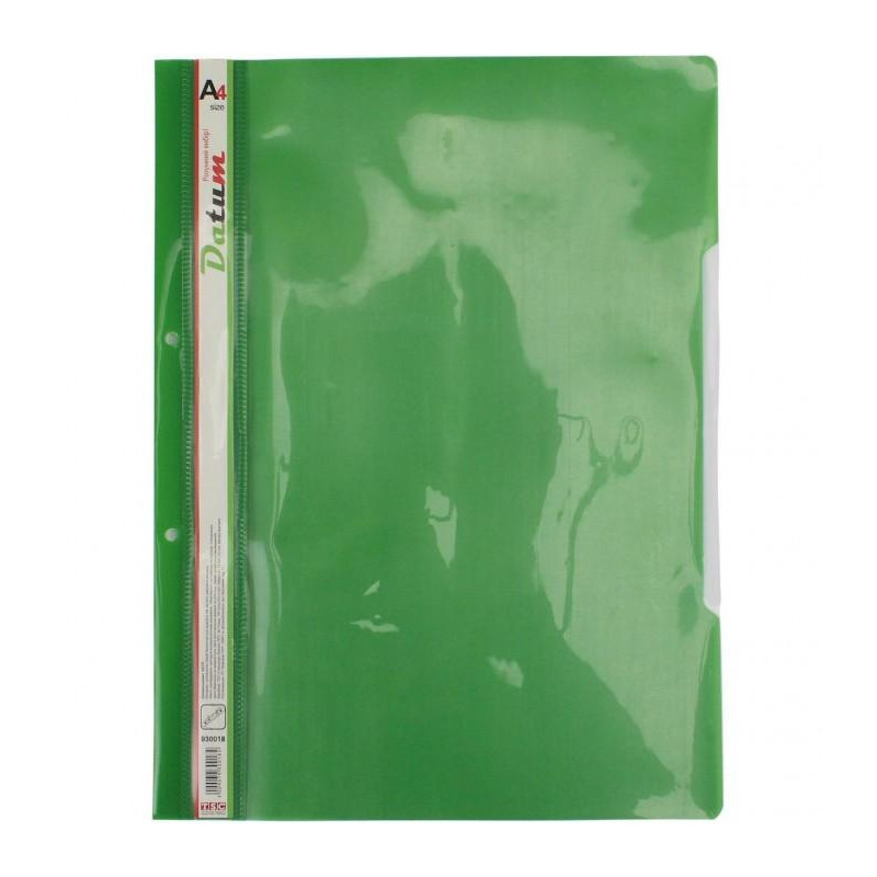 Datum Швидкозшивач пластиковий, А4, зелений,  (930018) - зображення 1