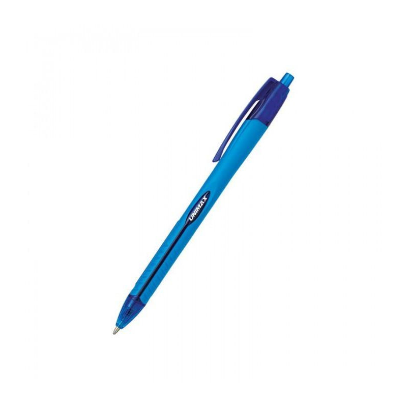 Unimax Ручка кулькова автоматична Aerogrip, синя, пишучий вузол 0,7 мм (UX-136-blue) - зображення 1