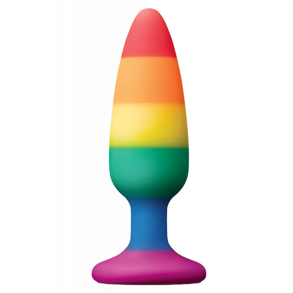 Dream toys Радужная анальная пробка COLOURFUL LOVE RAINBOW ANAL PLUG MEDIUM (DT21743) - зображення 1