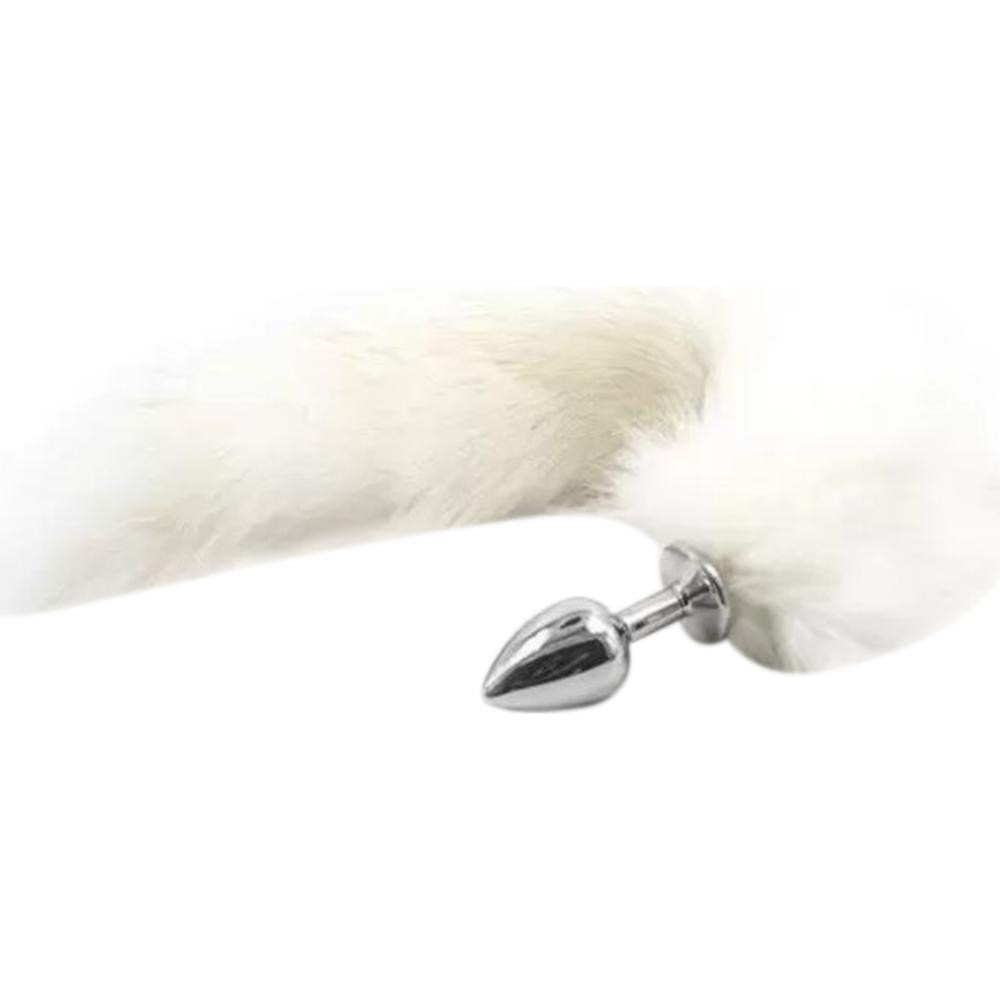 DS Fetish Anal plug faux fur fox tail white polyeste (271100226) - зображення 1