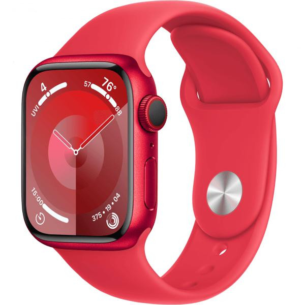 Apple Watch Series 9 GPS + Cellular 41mm PRODUCT RED Alu. Case w. PRODUCT RED Sport Band - S/M (MRY63) - зображення 1