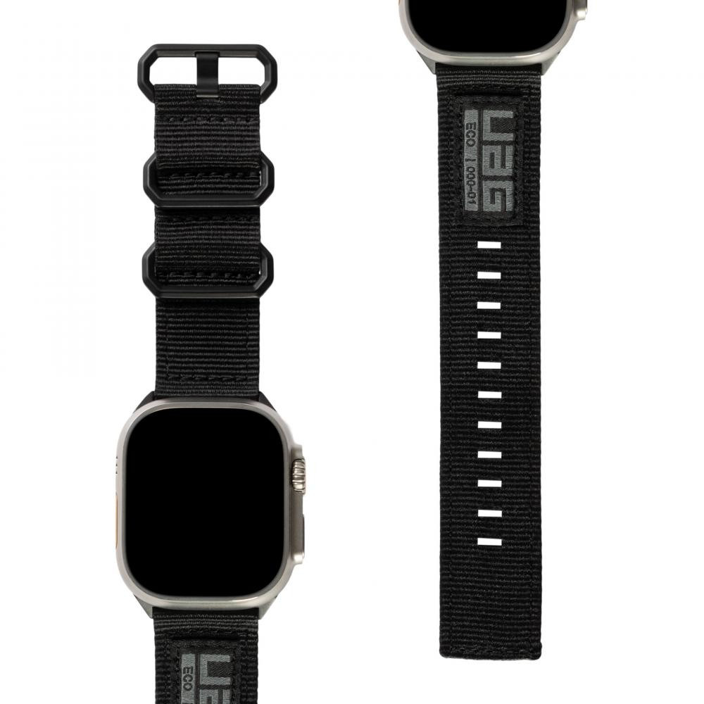 URBAN ARMOR GEAR Ремінець для Watch 42/44/45/49 mm  Nato Eco Watch Strap, Graphite/Black (194001114032) - зображення 1