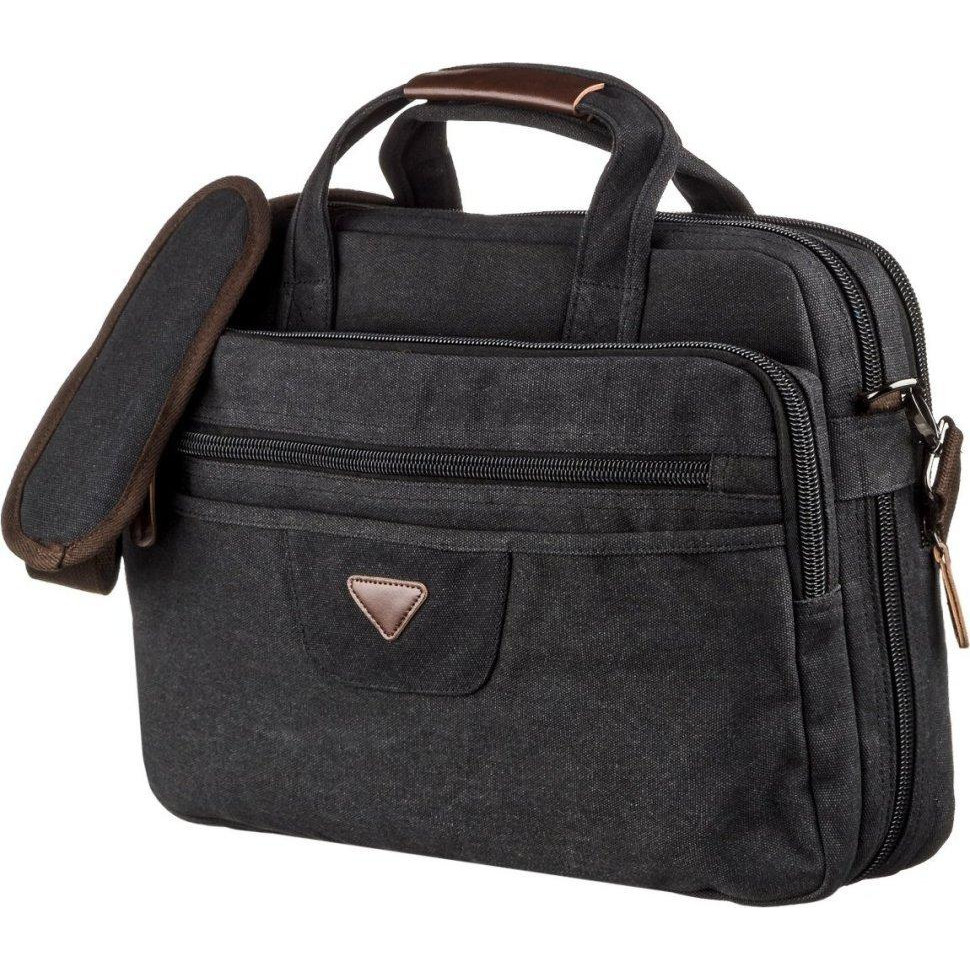 Vintage Класична чорна сумка для ноутбука з текстилю  (20182) - зображення 1