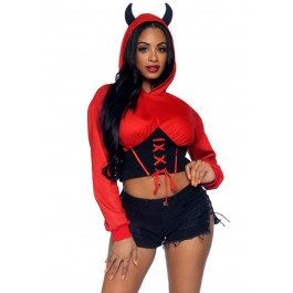   Leg Avenue Devil cropped hoodie S/M (LA87079SM)