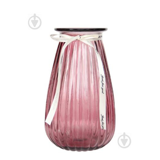 Yiwu Ваза скляна Crystal Rose (83000004/5) 19 см рожева (5104578036616) - зображення 1