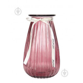 Yiwu Ваза скляна Crystal Rose (83000004/5) 19 см рожева (5104578036616)