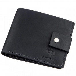 Grande Pelle Компактное мужское портмоне в винтажном стиле  11228 черное