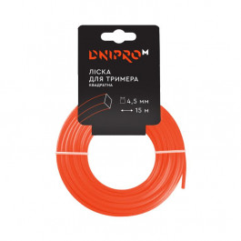 Dnipro-M Волосінь для тримера Dnipro-M квадрат 15 м 4.5 мм (41494000)