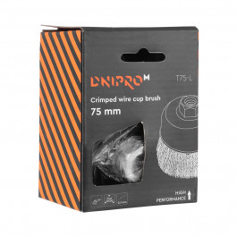 Dnipro-M Щітка по металу  Т75-L торцева, гофр. дріт, латунь, посилена 75 мм