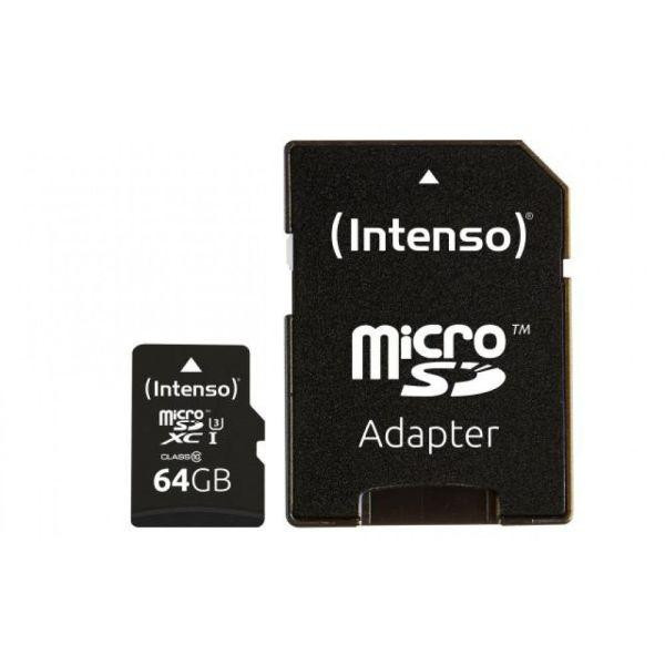 Intenso 64 GB MicroSDXC Class 10 UHS-I (U1) + SD-адаптер (3423490) - зображення 1