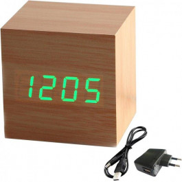UFT Часы-будильник Wood Clock Green