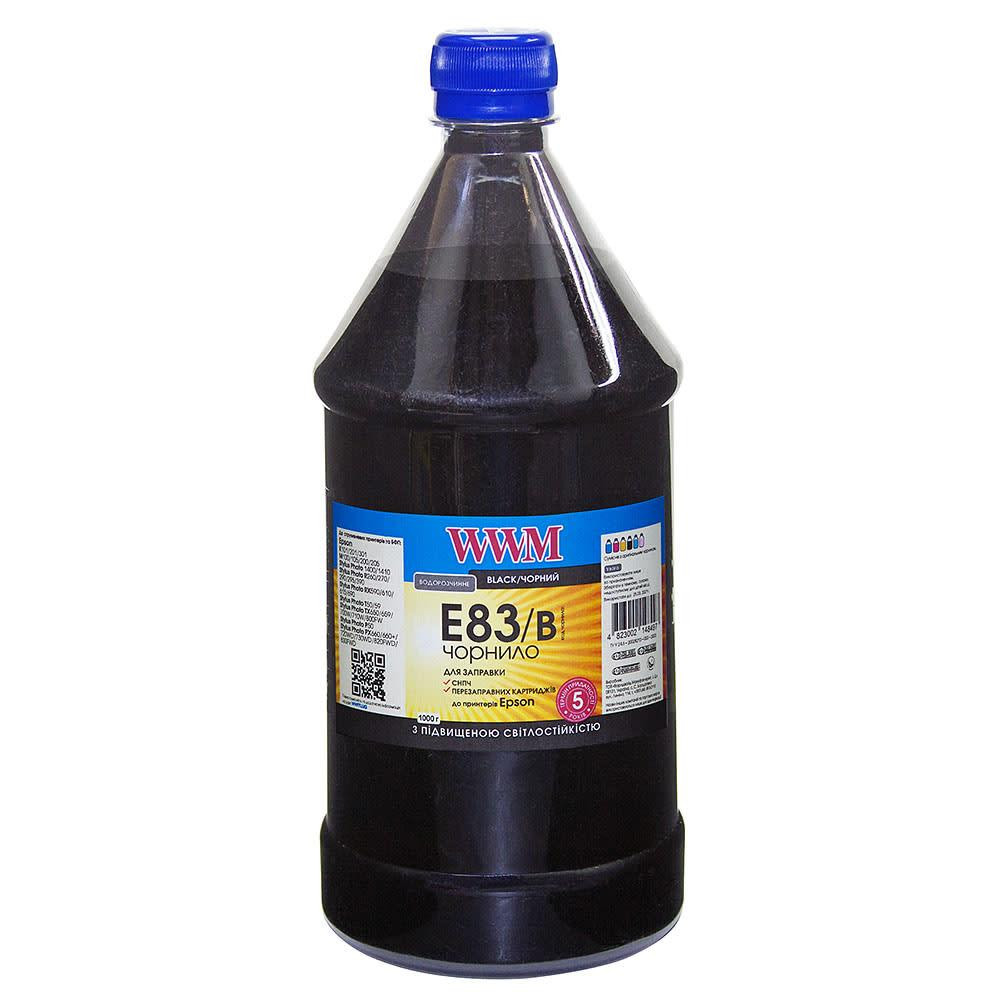 WWM Чернила для Epson Stylus Photo T50/P50/PX660 1000г Black Водорастворимые (E83/B-4) - зображення 1