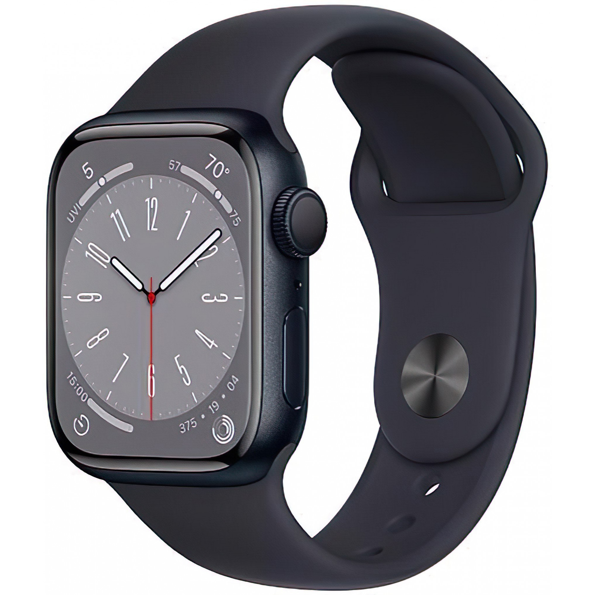 Apple Watch Series 8 GPS 41mm Midnight Aluminum Case w. Midnight Sport Band (MNP53) - зображення 1