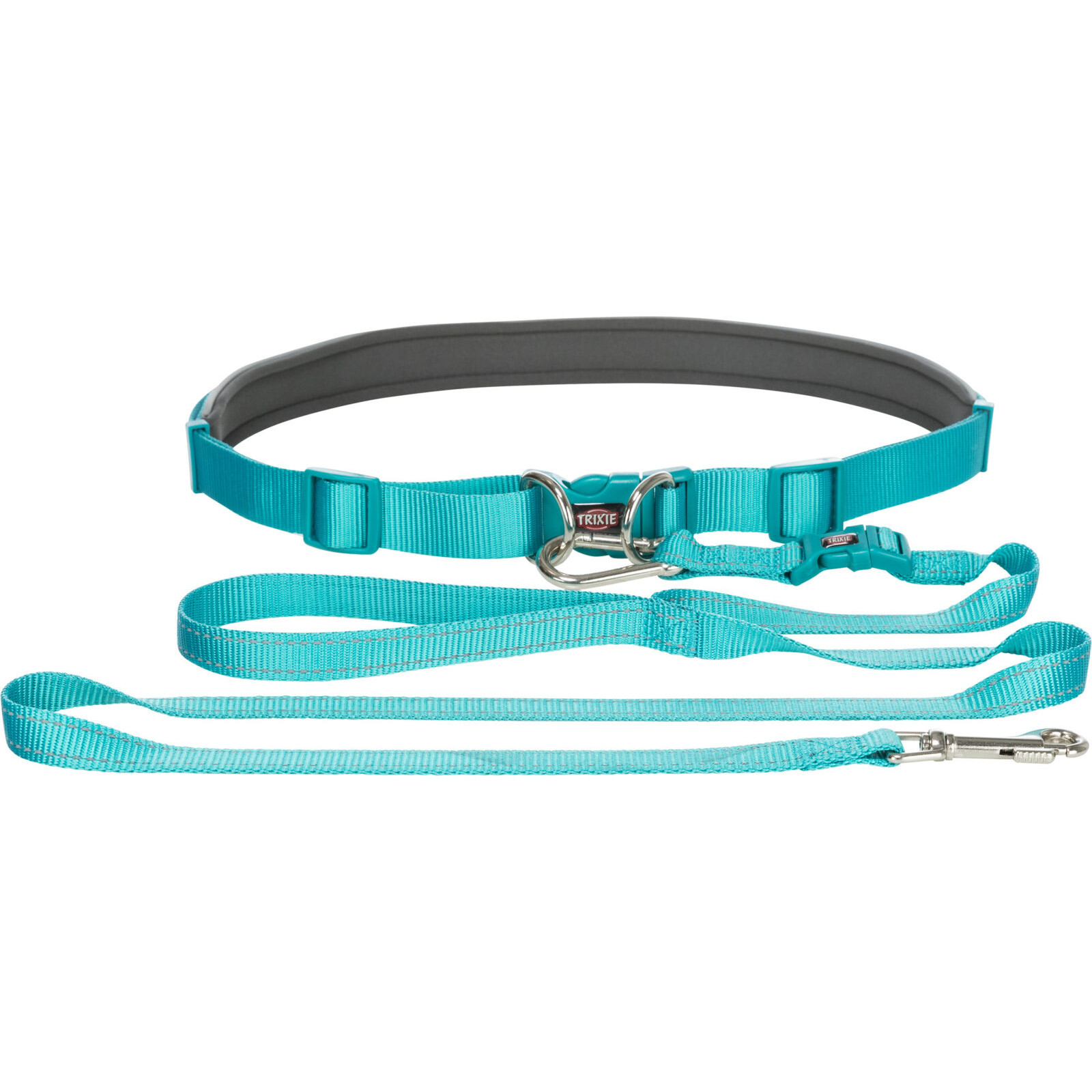 Trixie Waist Belt with Lead S-M - поводок с поясным ремнем для бега с собакой, океан/графит (12765) - зображення 1