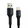 Mibrand MI-32 Nylon Charging Line USB for Type-C 2A 2m Black (MIDC/322TB) - зображення 1
